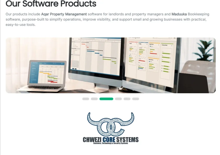 Chwezi Core Systems website screenshot