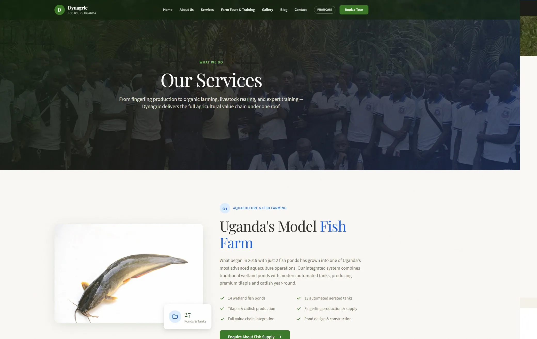 Dynagric Eco Tours website screenshot