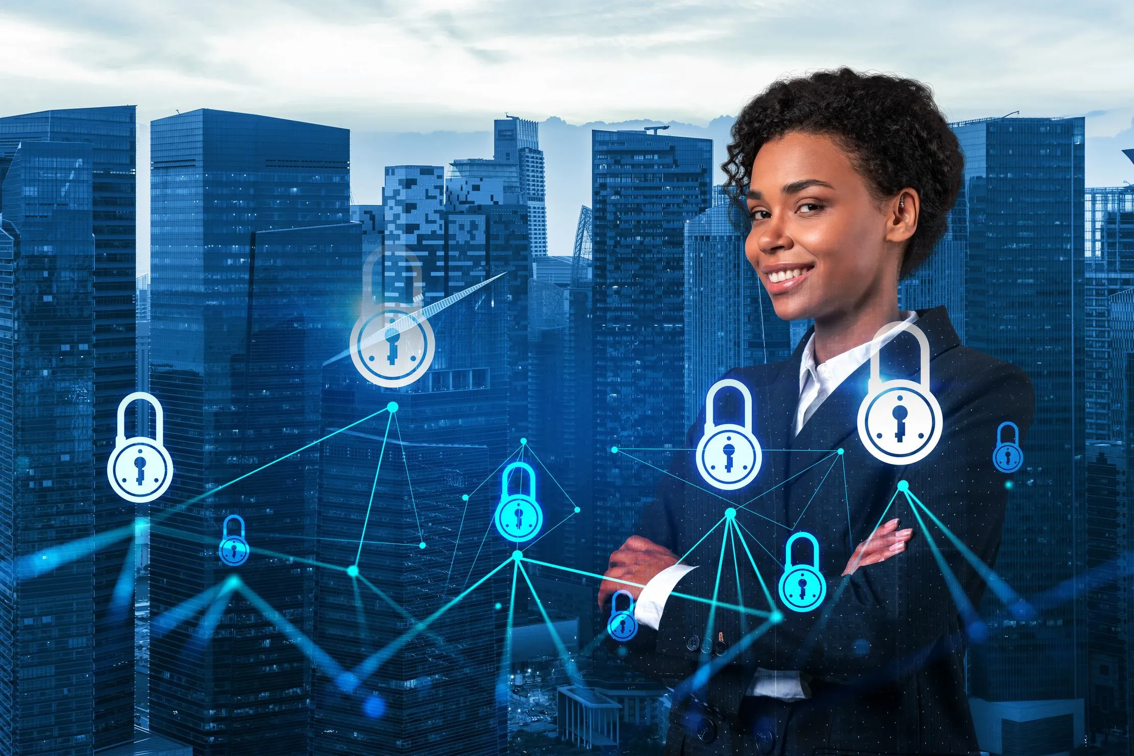 Compliance professional reviewing data protection measures
